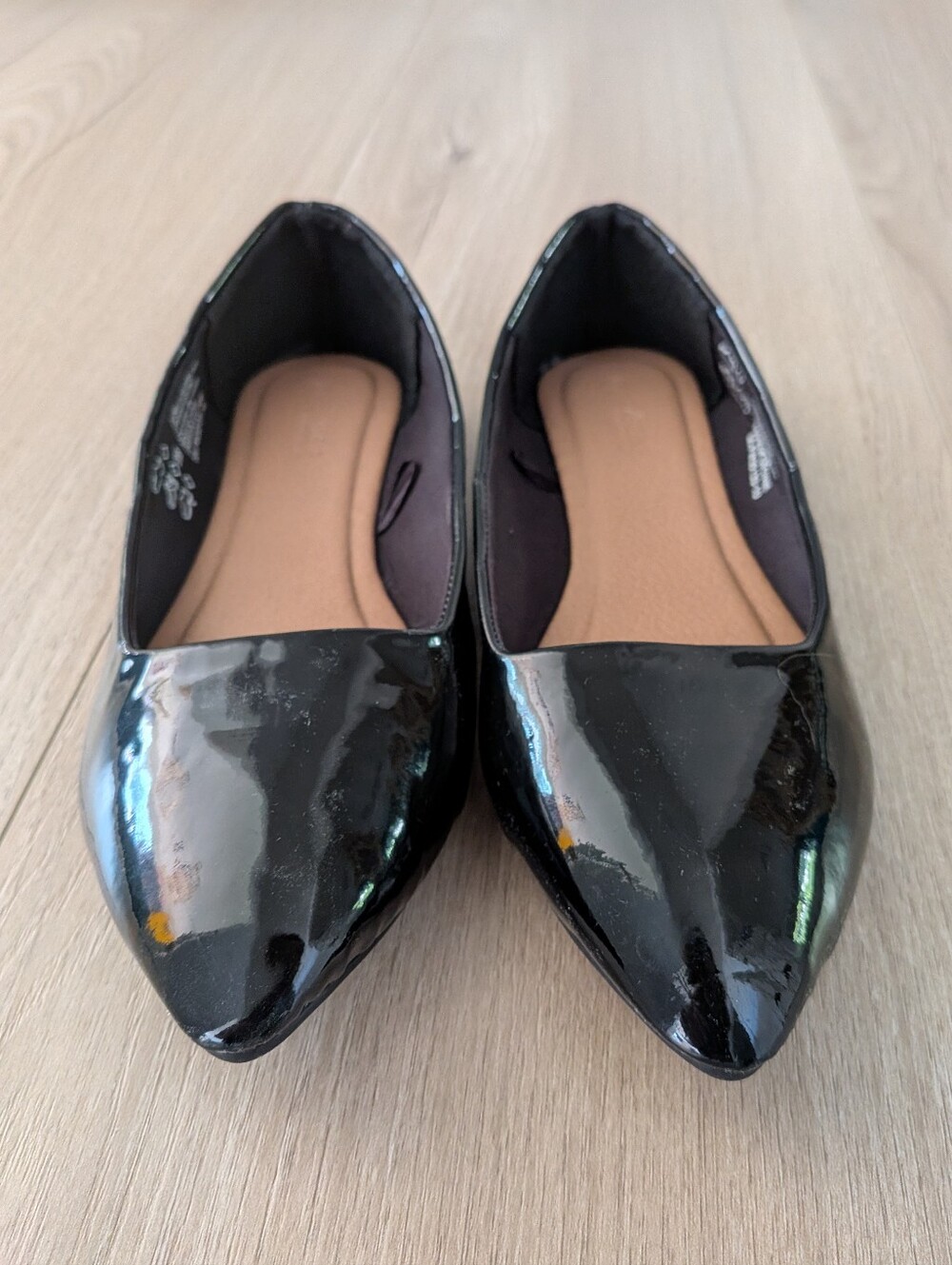 Ardene Black Patent Pointed Toe Women's Flats